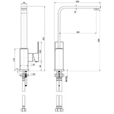 Modern National Chao Mini Kitchen Sink Mixer Matte Black